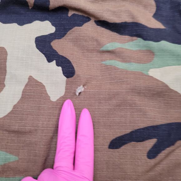 Vintage Woodland Camo Coat Jacket S/M 21x26 Blue Brown Black - Picture 9 of 16